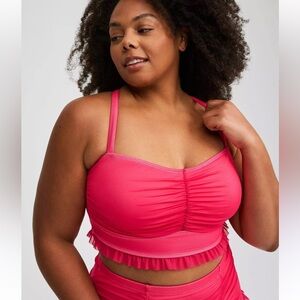 Torrid Wire Free Mesh Bikini Top Hot Pink Size 3 3XL NWT